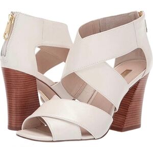NEW Louise Et Cie White Kriztsa Block Heel Sandal